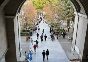 students walking the corridors